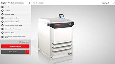 Thermo Scientific™ Visite en 3D de la centrifugeuse à grande vitesse Sorvall™ LYNX™